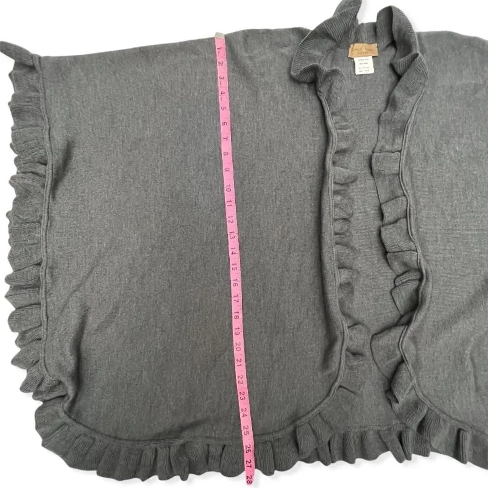 Lane d'Olimpia Made in Italy Ruffled Italian Wool Wrap Poncho